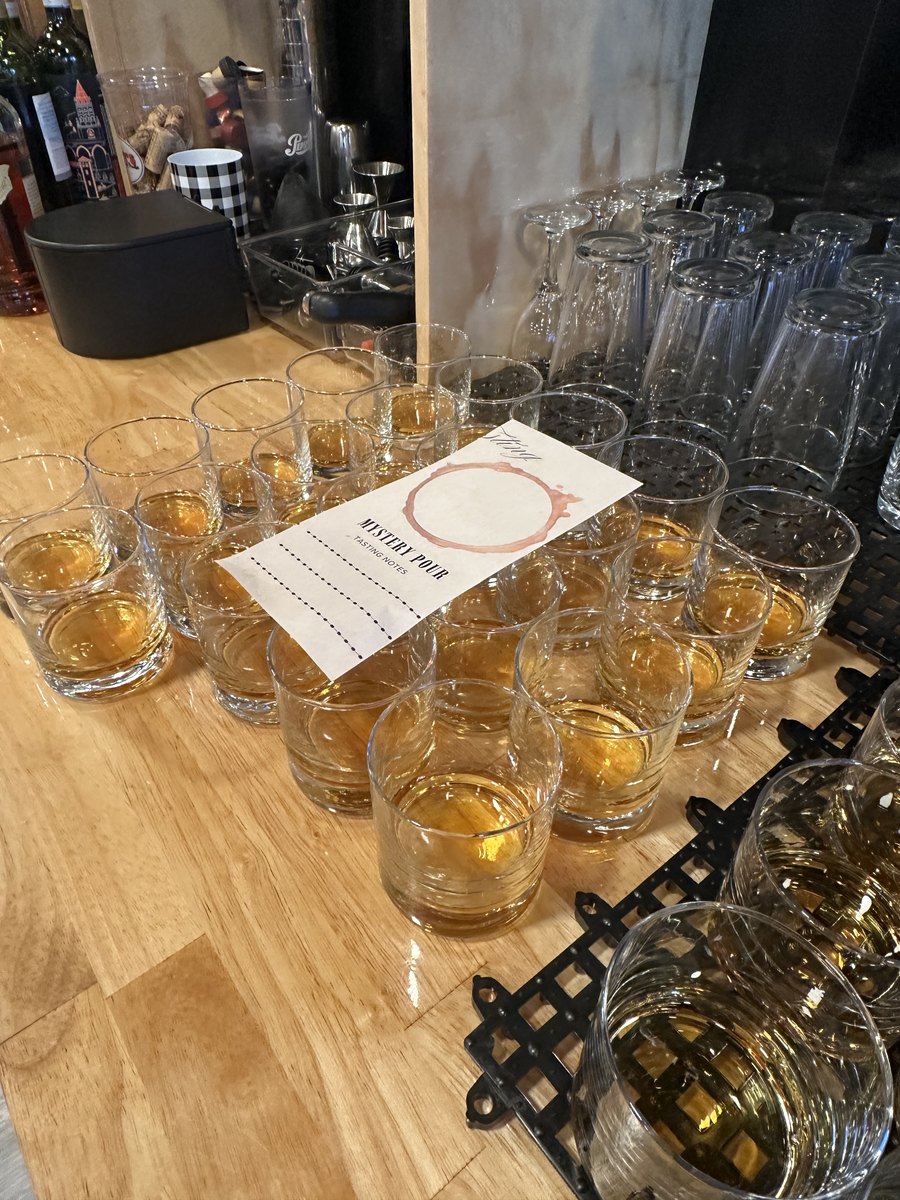 Mystery Pour tasting glasses on the bar
