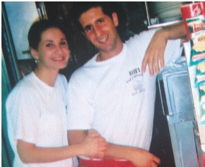 Mose and his sister Giovanna behind the counter